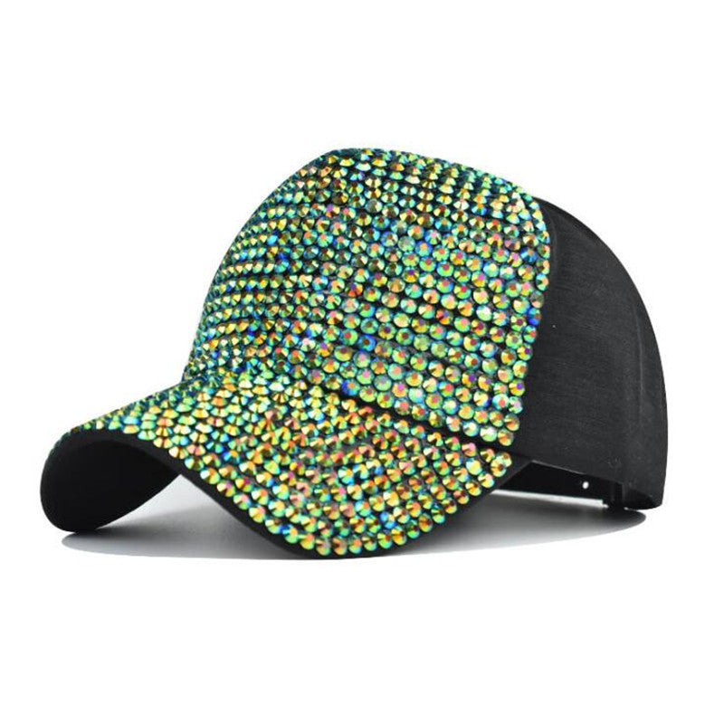 Women's Style Fashion Full Diamond Mesh Baseball Hats & Caps