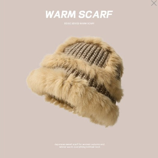 Women's Woolen Knitted Pile Style Beanie Plush Hats & Caps