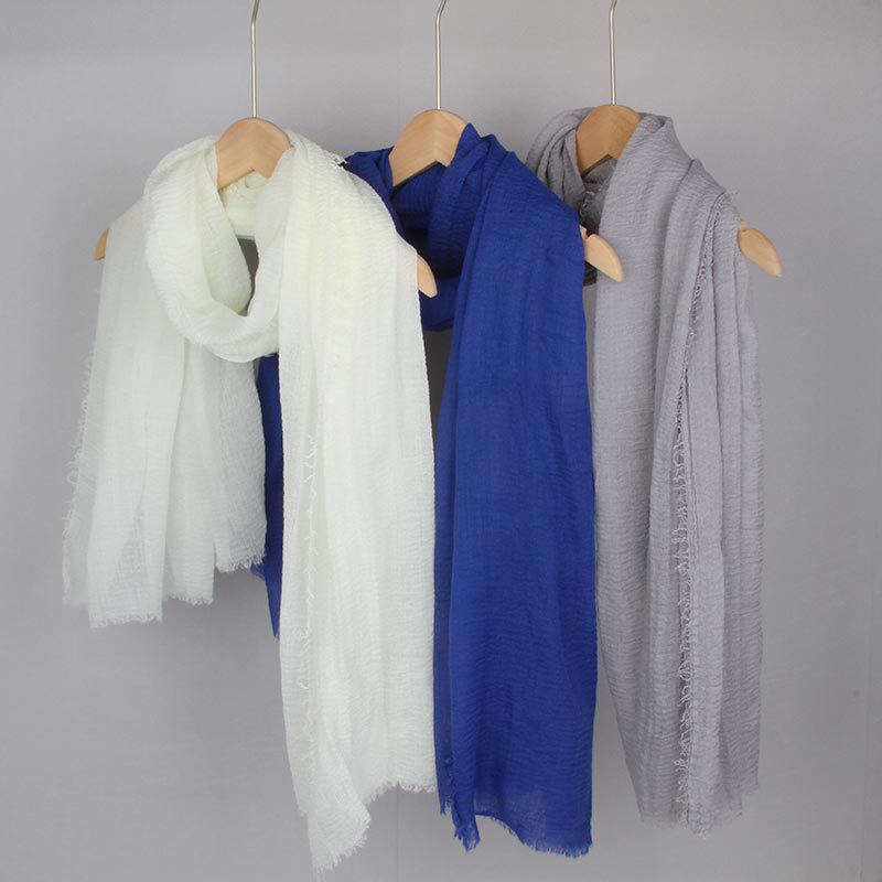 Women's Solid Color Cotton Linen Hair Towel Monochrome Scarfs