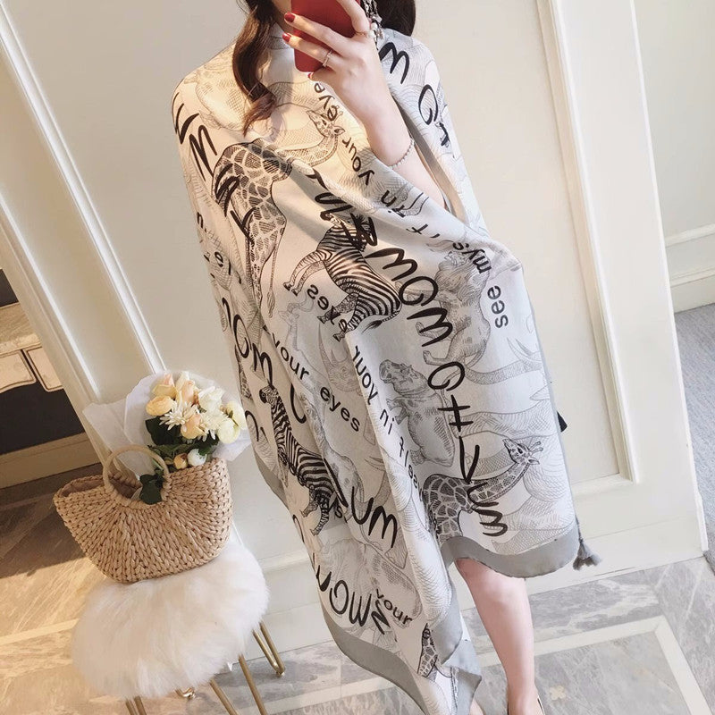 Ethnic Print Travel Outdoor Shawl Air-conditioned Scarfs