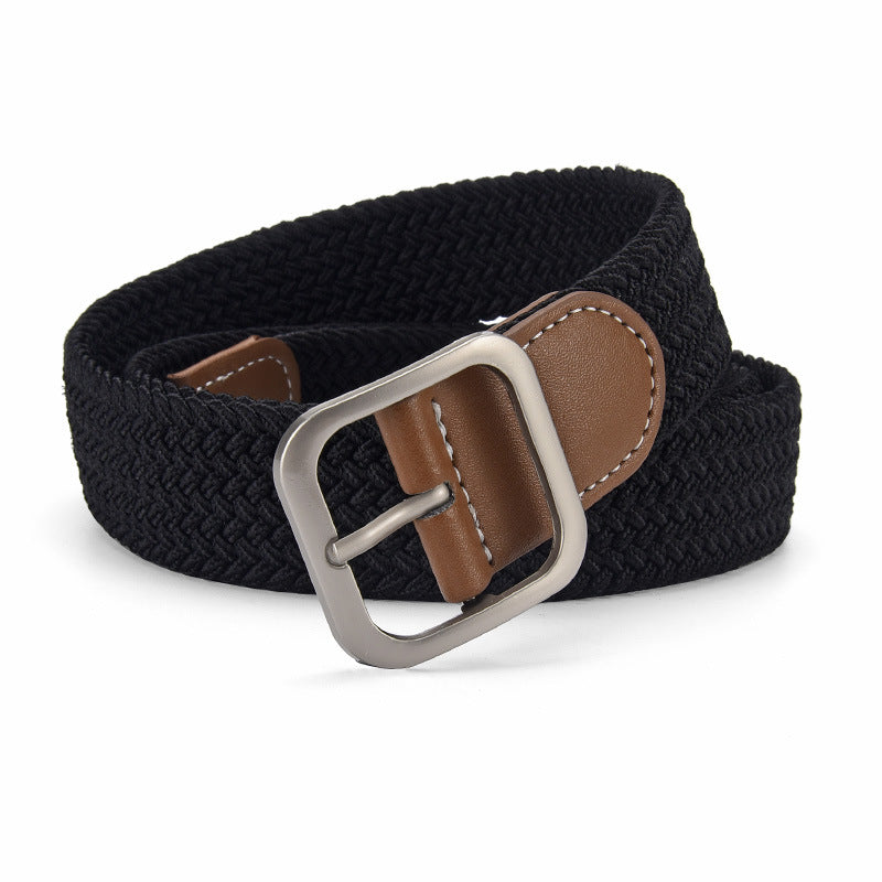 Women's & Men's Pin Buckle Woven Elastic Casual Canvas Belts