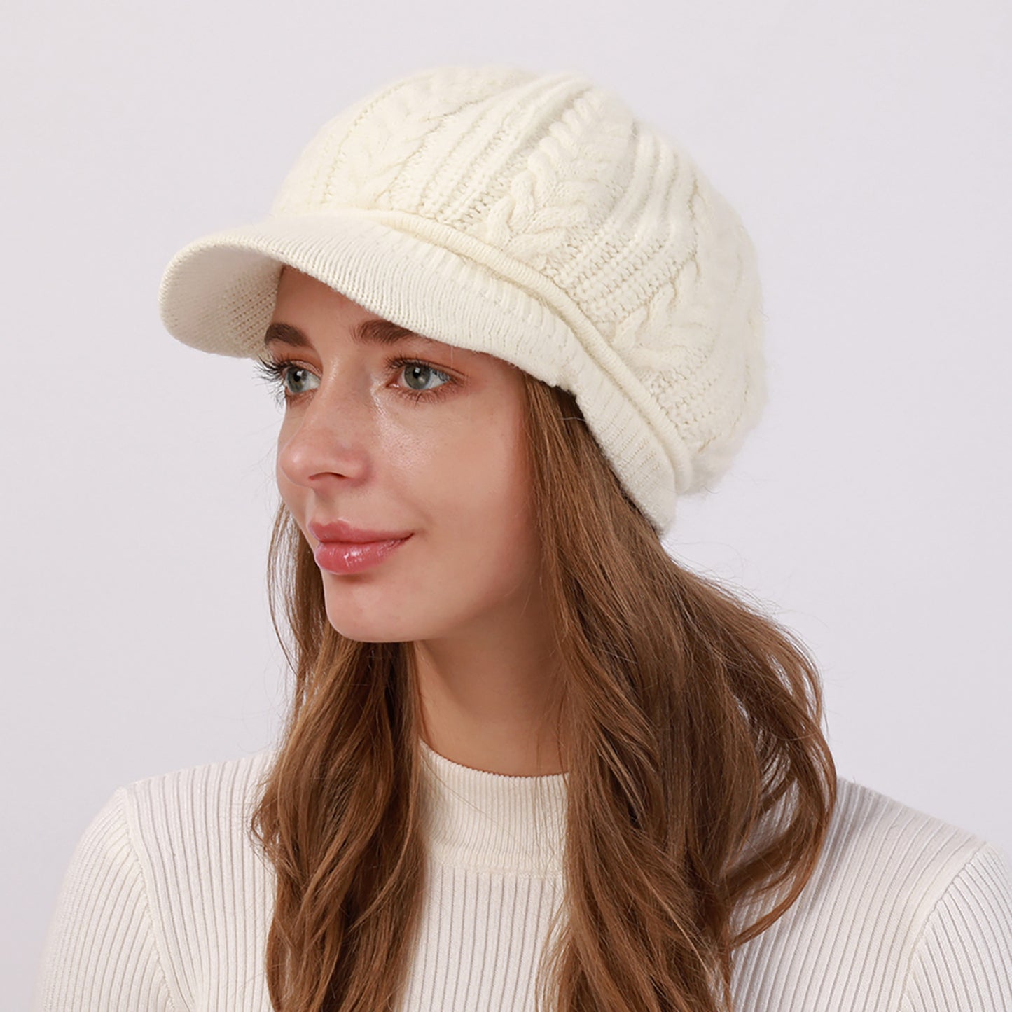 Women's Thick Wool Twisted Peaked Fashionable Warm Beret Hats & Caps