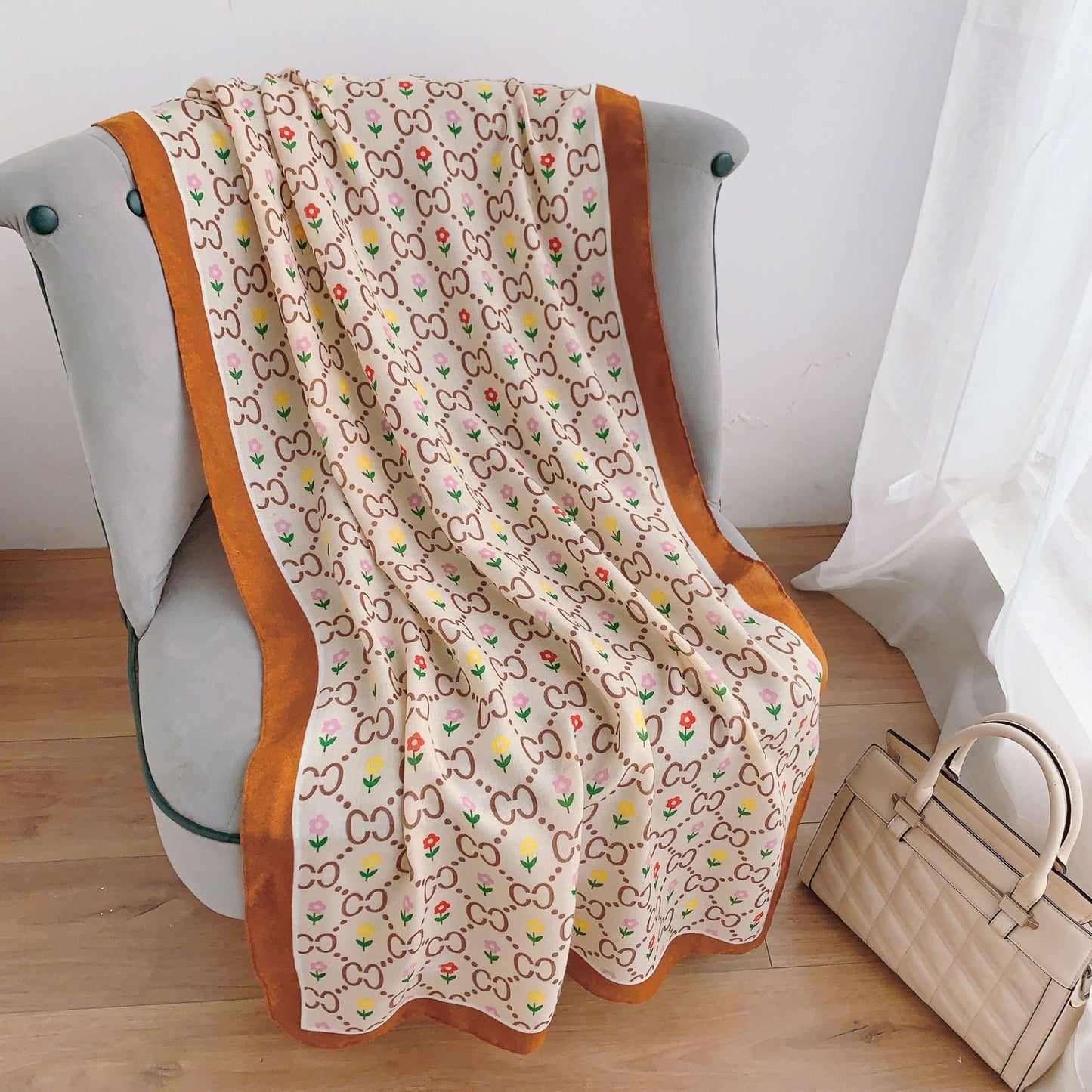 Women's Live Cotton Linen Printed Soft Outer Scarfs