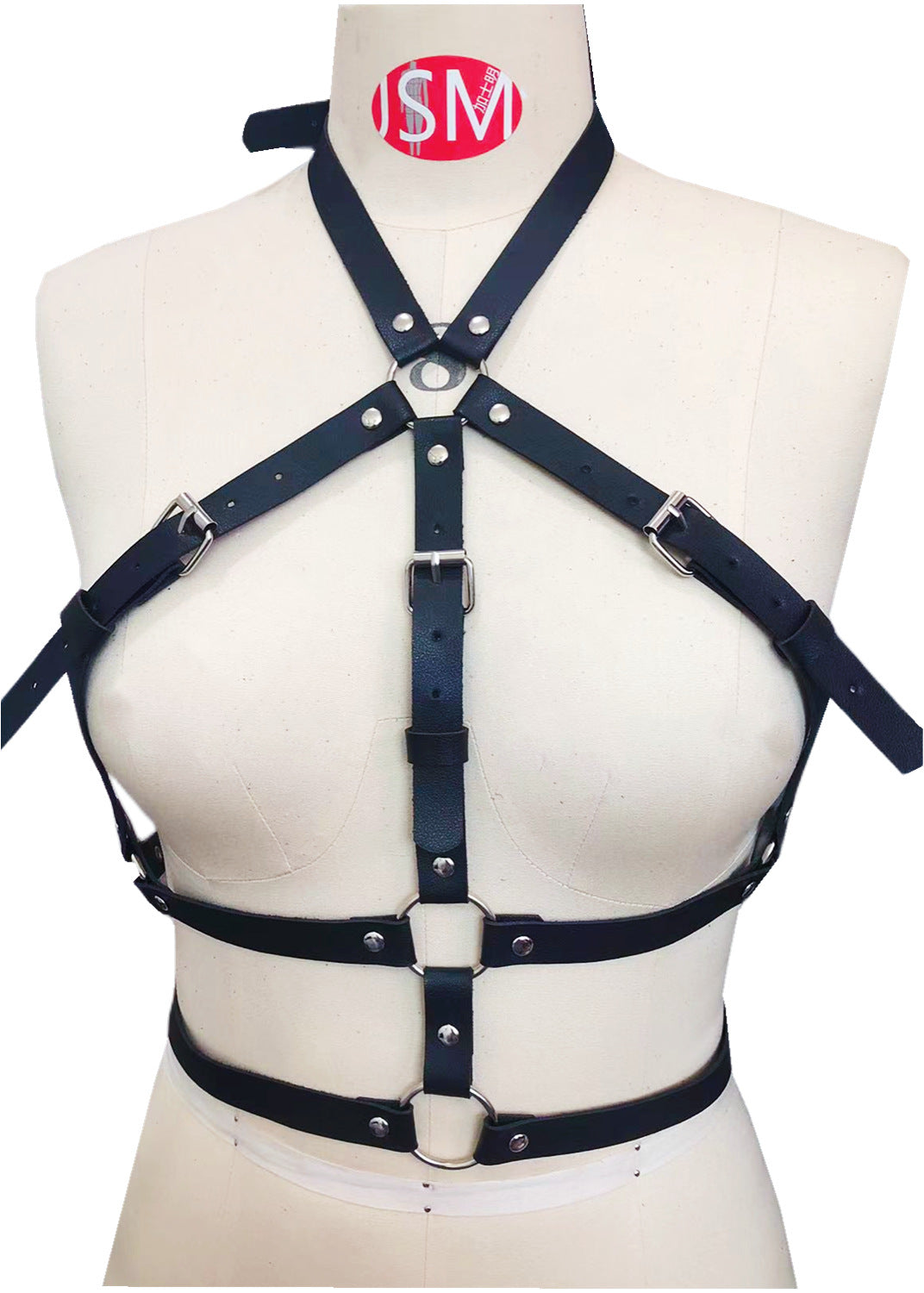 Sexy Collar Chest Cover Waist Double Belts