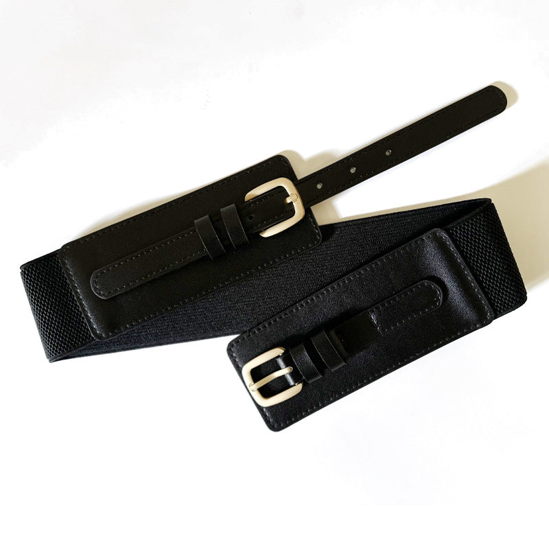 Women's Fashionable Korean Elastic Wide Double Needle Waist Seal Belts