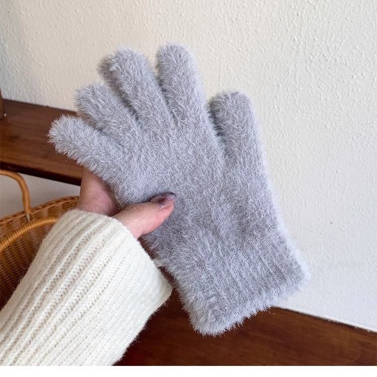 Plush Cute Korean Style Fleece Thickened Gloves