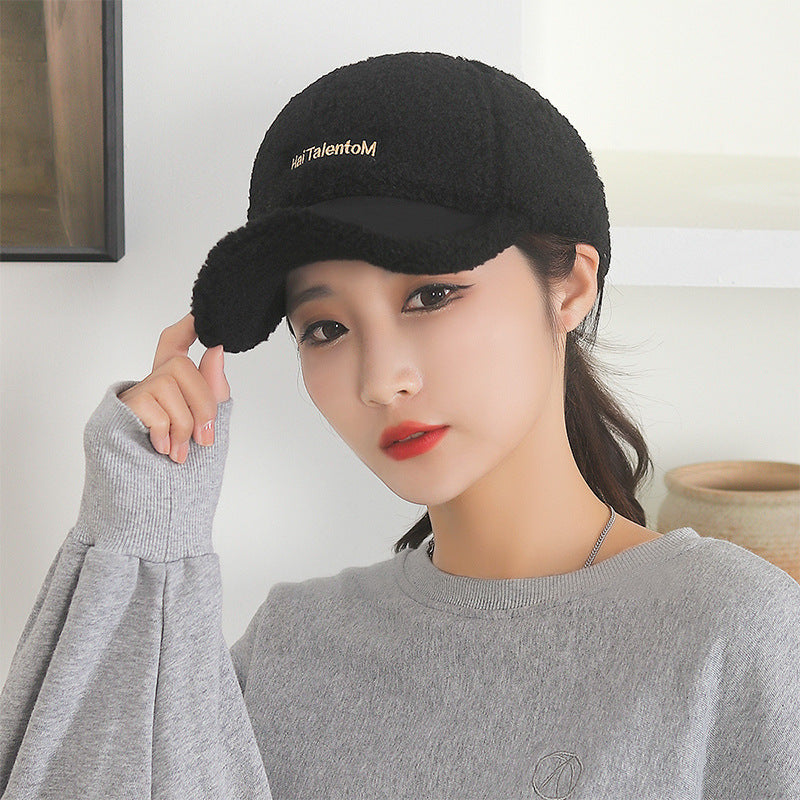 Women's Fashion Embroidered Warm Lamb Fur Peaked Hats & Caps