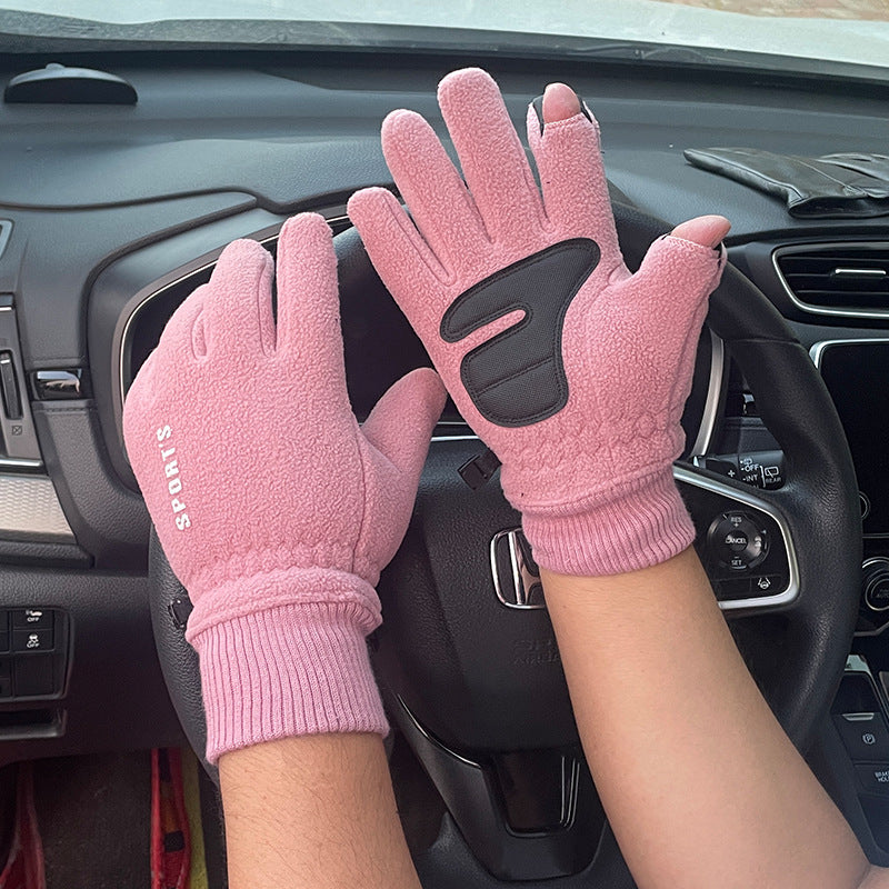 Men's Winter Polar Fleece Fleece-lined Warm Touch Screen Gloves