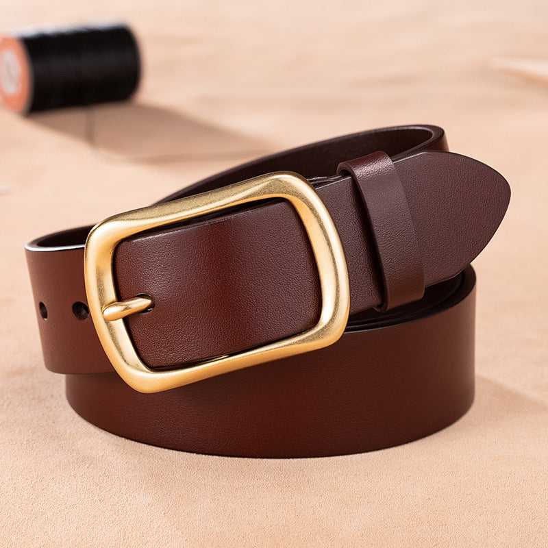 Layer Cow Leather Dye Penetration Genuine Business Belts