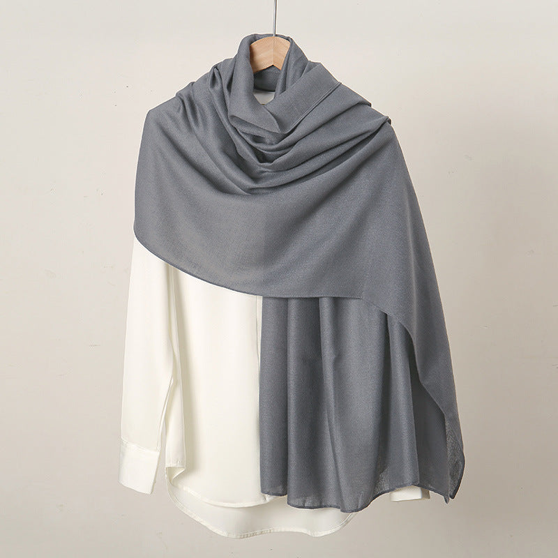 Women's Monochrome Linen Popular Solid Color Cotton Scarfs