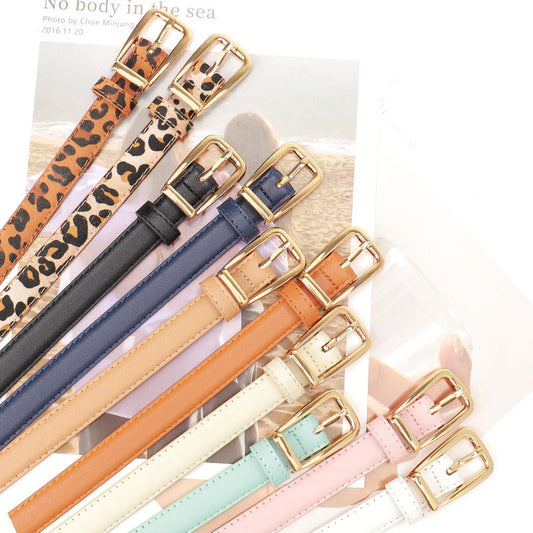 Women's Fashionable Leopard Print Alloy Buckle Fashion Trend Simple Style Belts