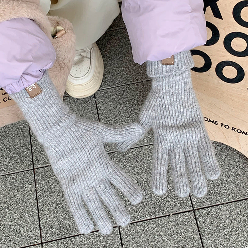 Women's Winter Wool Touch Screen Warm Korean Gloves