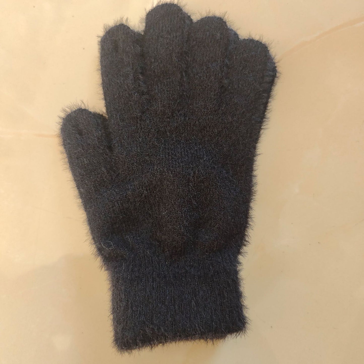 Women's Thick Warm Exposed Woven Touch Screen Woolen Gloves