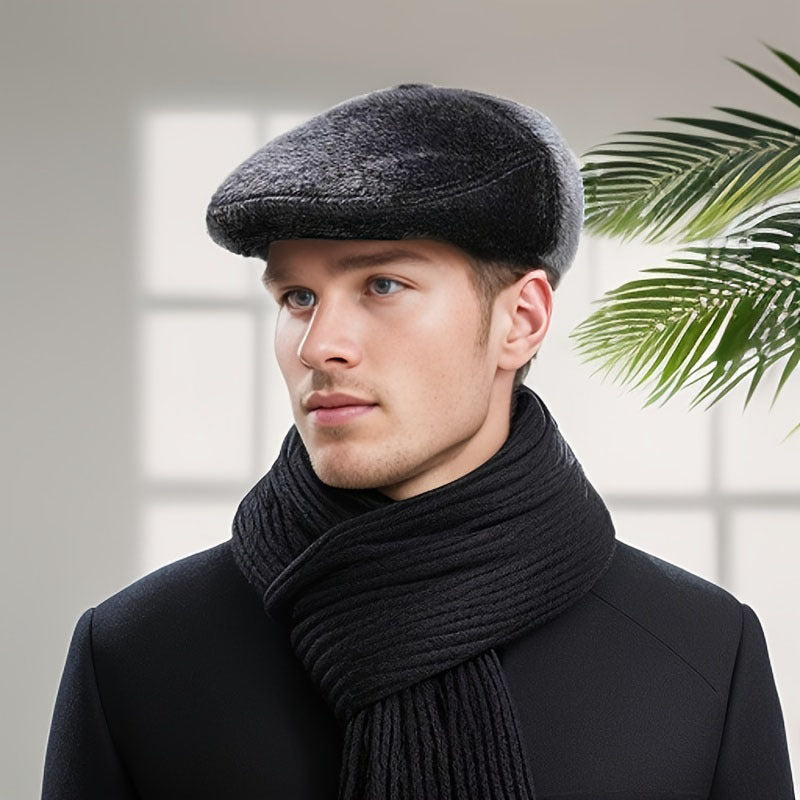 Men's Forward Hat Imitation Mink Wool Peaked Hats & Caps