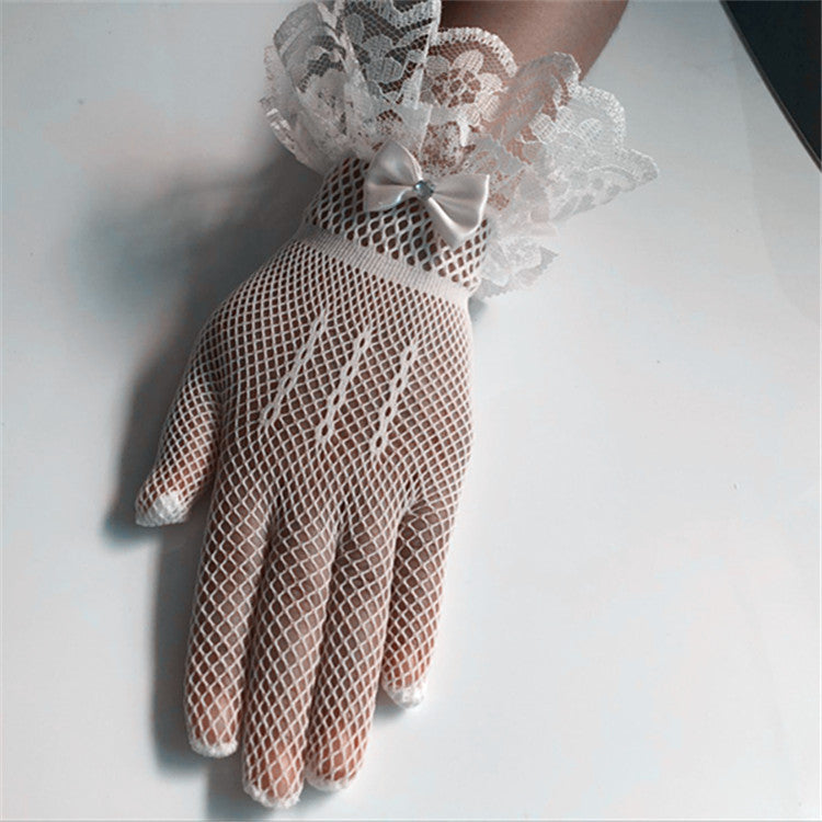 Women's Style Bowknot Thin Dress Decoration Wedding Gloves