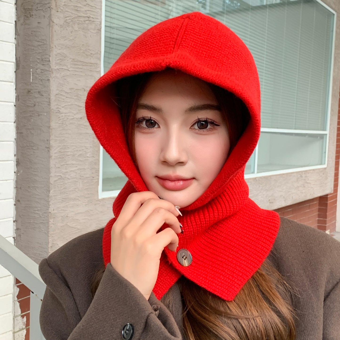 Women's Fashion Korean Balaclava Ear Protection Integrated Hats & Caps