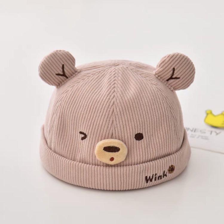 Hat Cute Bear Shape Skullcap Boy Kids' Headwear