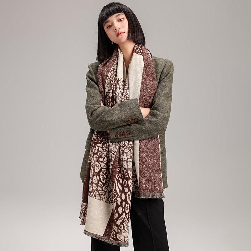 Women's Leopard Print Fashionable Soft Breathable Comfortable Scarfs