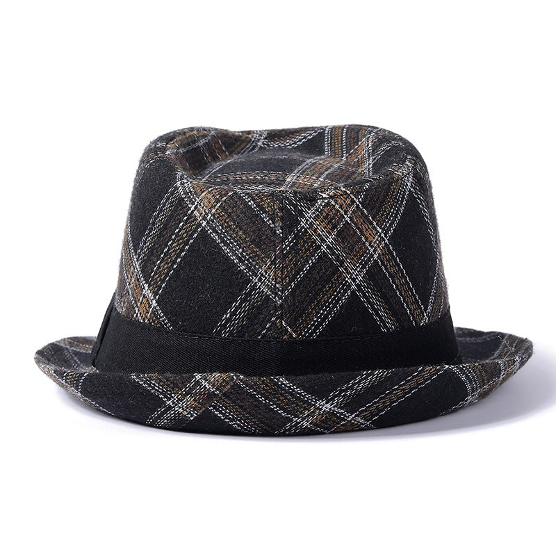 Men's British Style Billycock Plaid Hat Top Hats & Caps