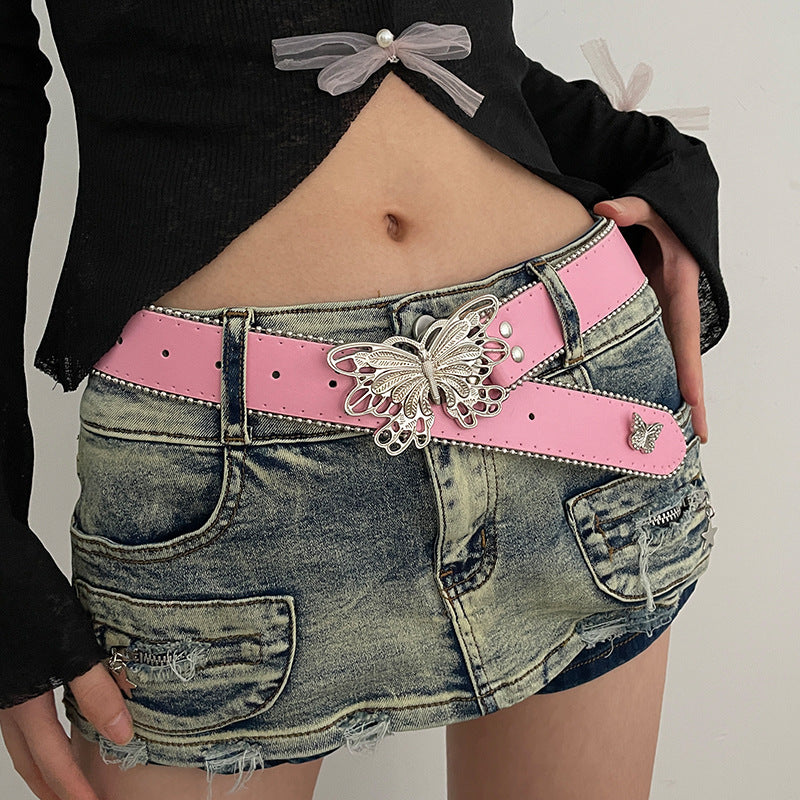 Style American Female Butterfly Versatile Jeans Belts