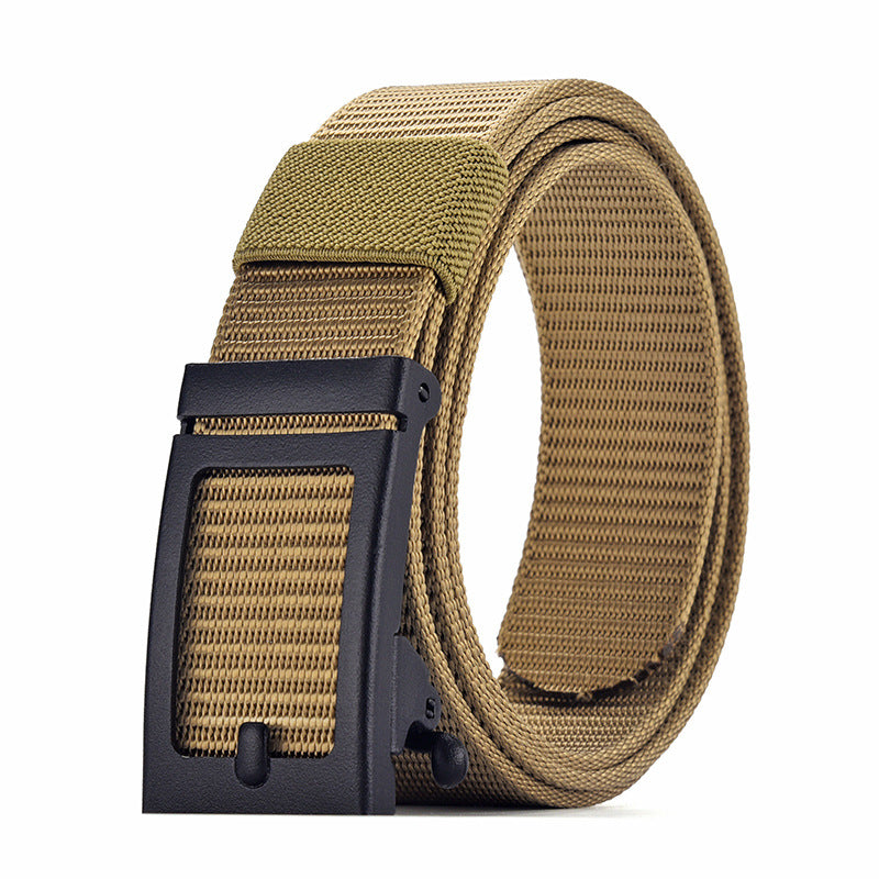 Men's Nylon Woven Canvas Automatic Toothless Outdoor Belts