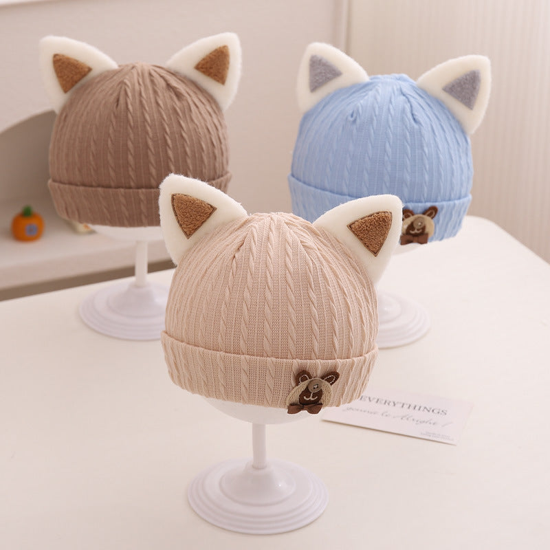 Kitten Cartoon Born Hat Beanie Infants Kids' Headwear