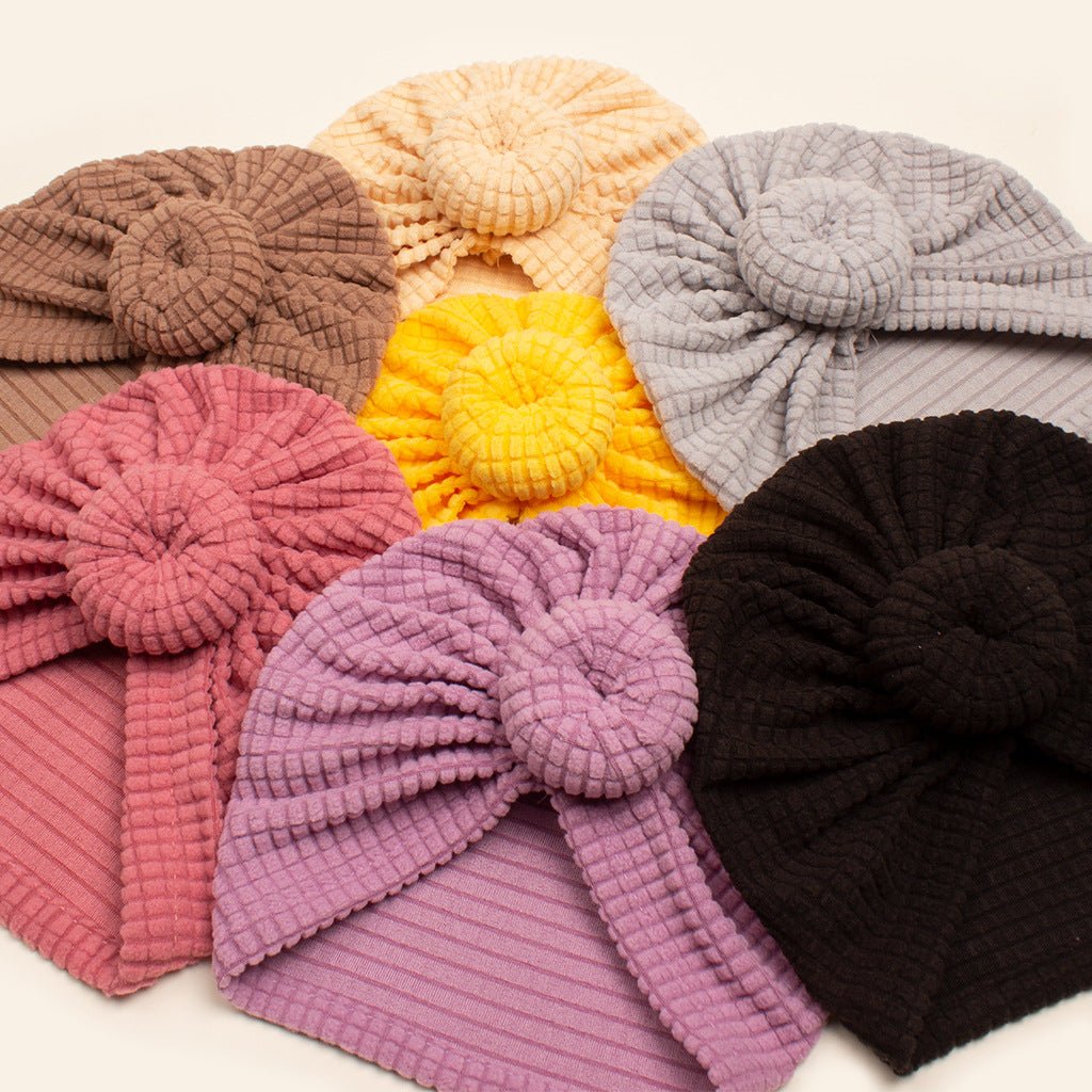 Winter Solid Color Donut Tam-o'-shanter Soft Stretch Kids' Headwear