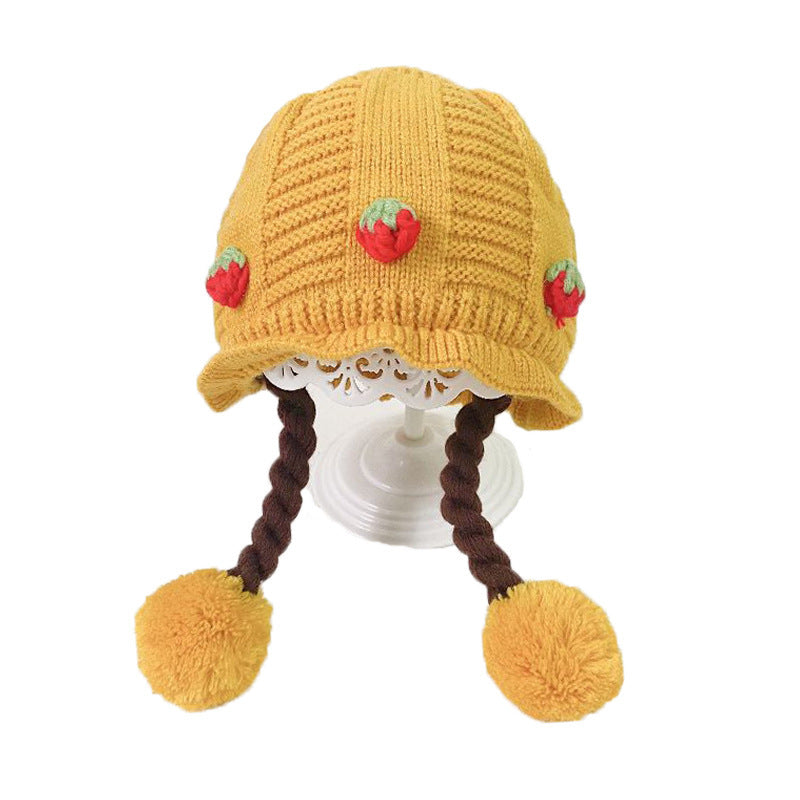 Knitted Cute Wig Infant Pullover Keep Kids' Headwear