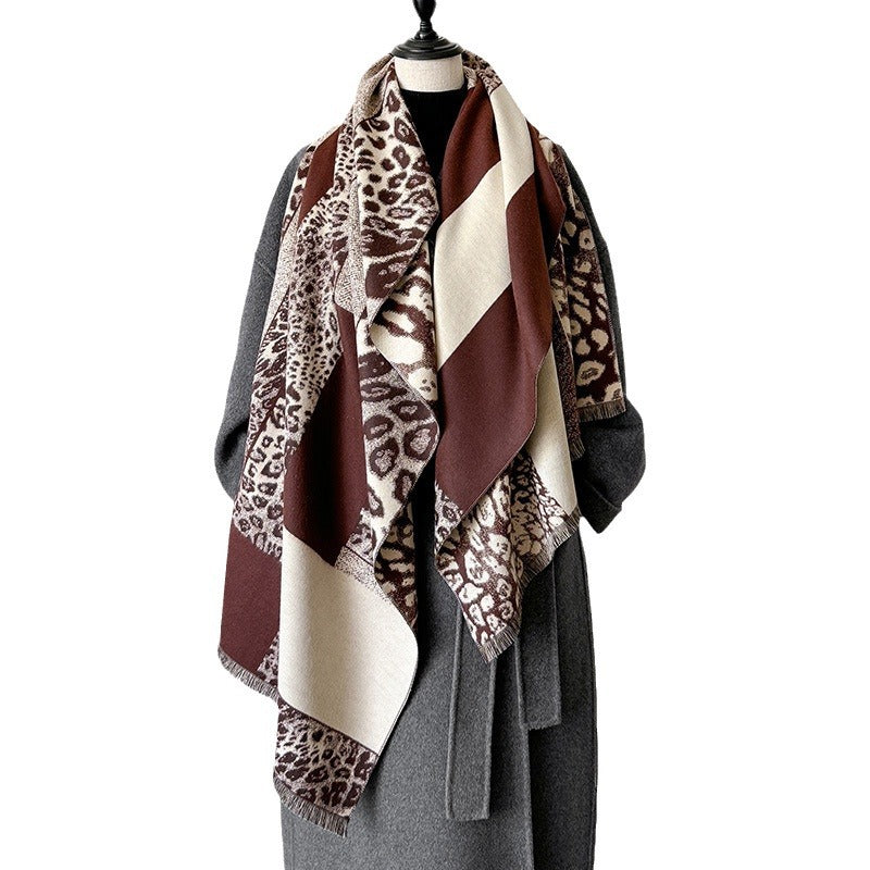 Women's Leopard Print Fashionable Soft Breathable Comfortable Scarfs