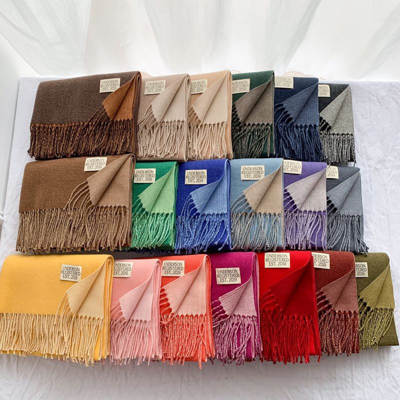 Women's Solid Color Korean Simple High-grade Thick Scarfs