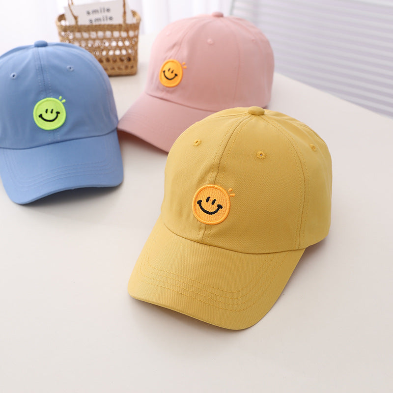 Children's Smiling Face Embroidery Simple Baseball Hat Kids' Headwear