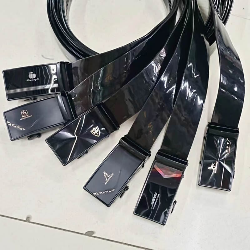 Men's Black Beef Tendon Old-fashioned Trendy Pure Belts