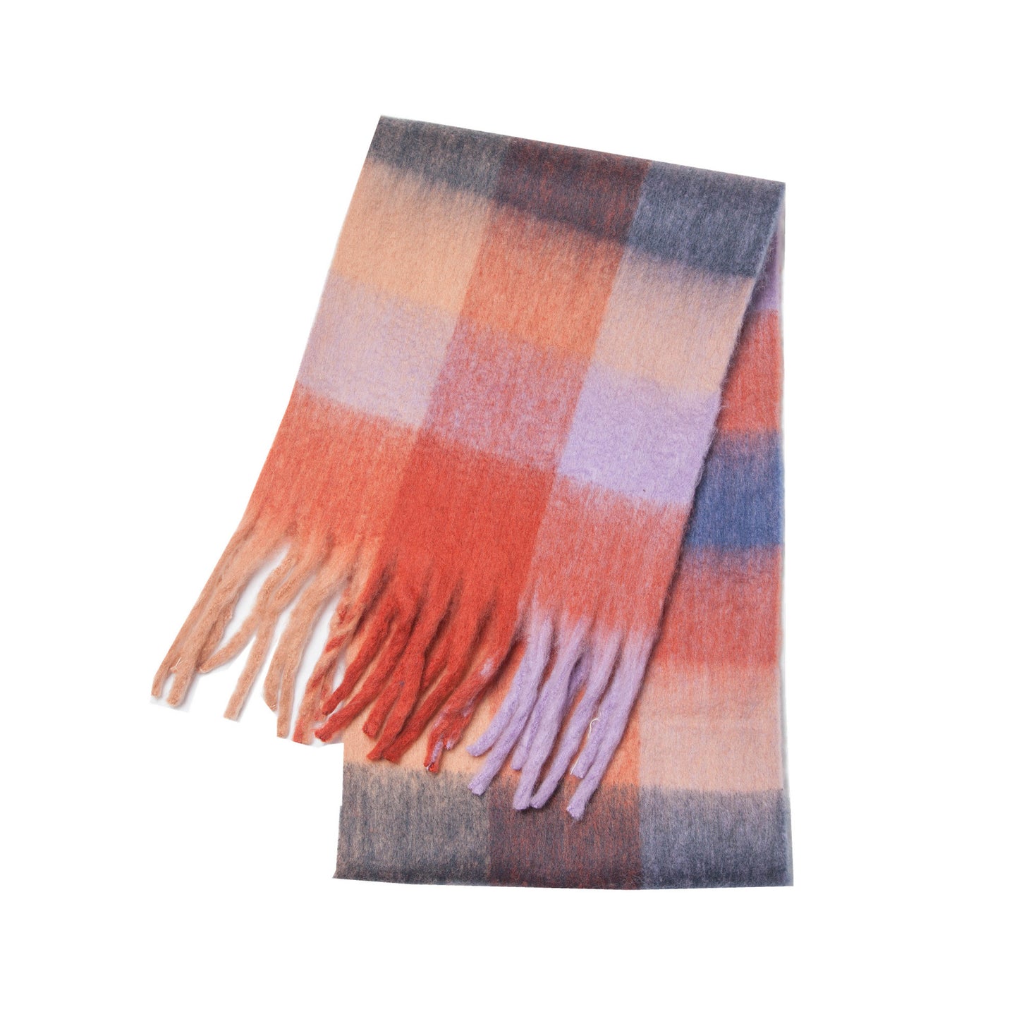 Women's Thick Color Thickened Double-sided Plaid Bib Scarfs