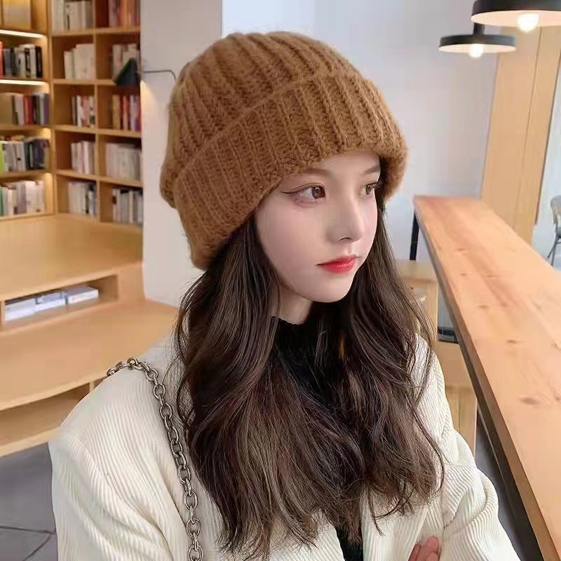 Women's Woolen Korean Knitted Hat Warm Versatile Hats & Caps