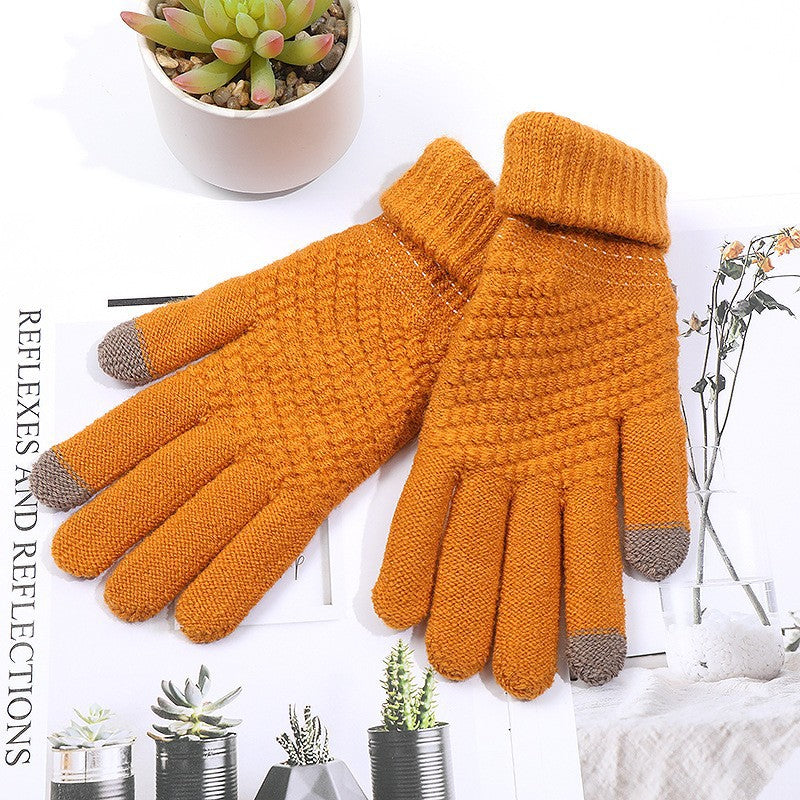 Women's Pineapple Pattern Touch Screen Winter Cute Riding Gloves