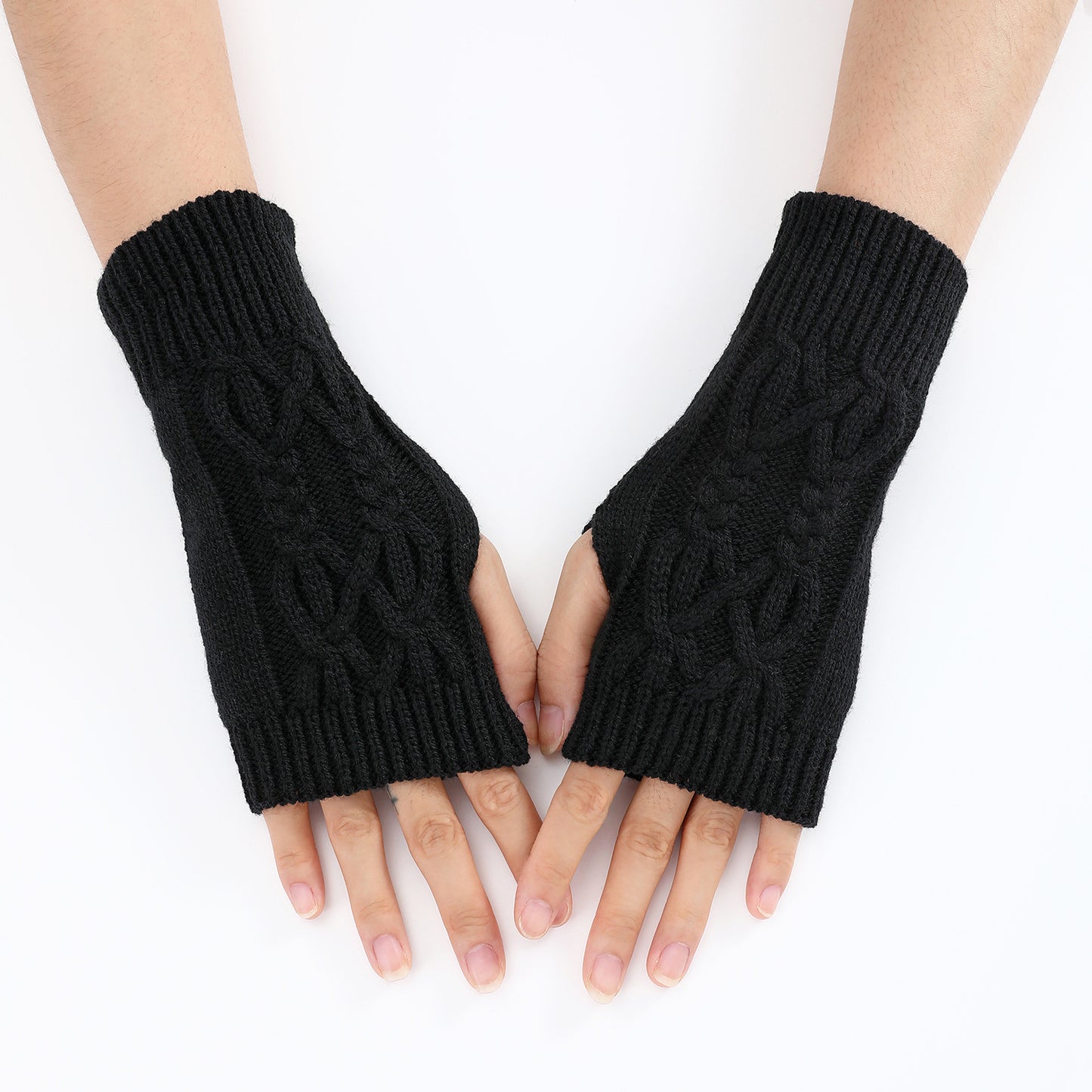 Women's & Men's Wristband Warm Fashion Dew Half Finger Gloves