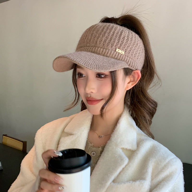 Women's Peaked Korean Fashion Rabbit Fur Knitted Hat Winter Hats & Caps