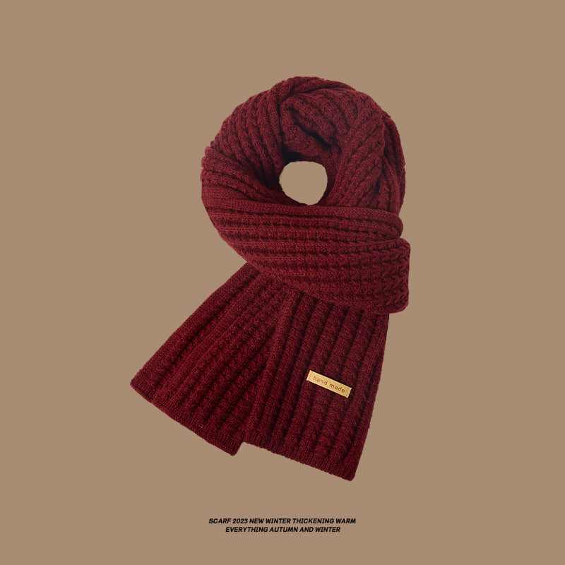 Women's Style Knitted Wool Red Winter High-grade Scarfs