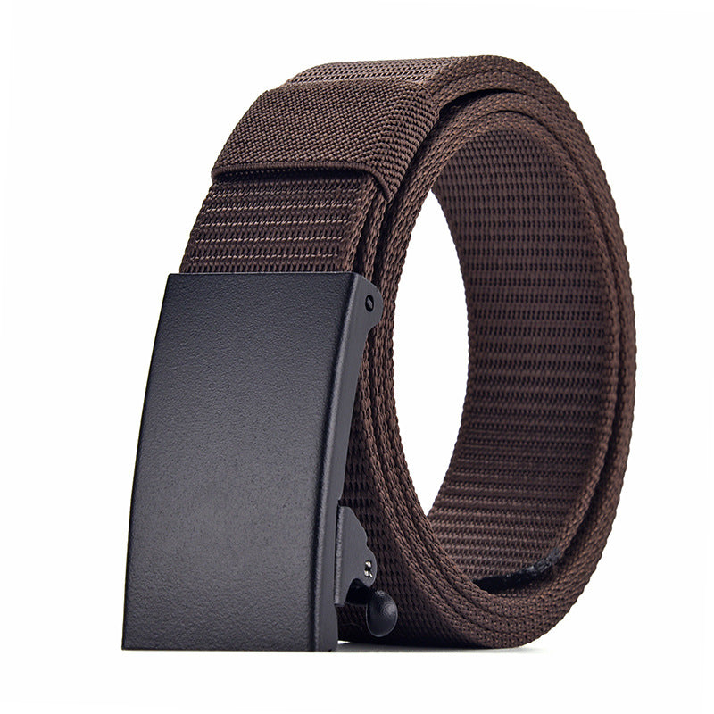 Men's Nylon Woven Canvas Automatic Toothless Outdoor Belts