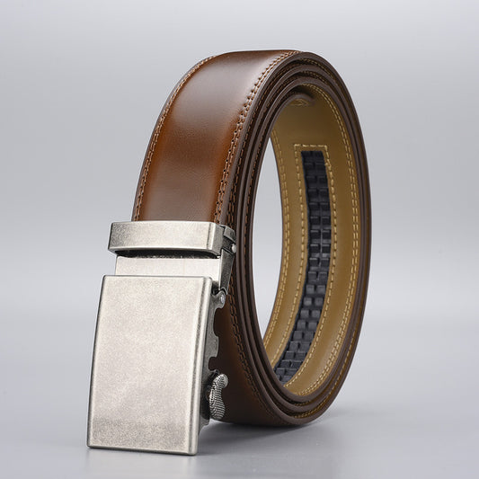 Men's Leisure Automatic Buckle Second Floor Cowhide Belts