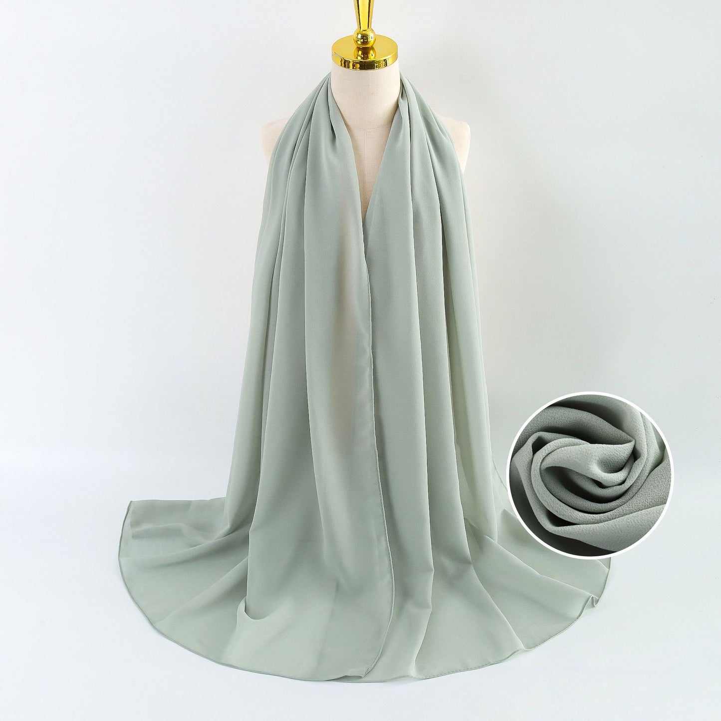 Women's Pearl Chiffon Solid Color Bubble Bag Scarfs