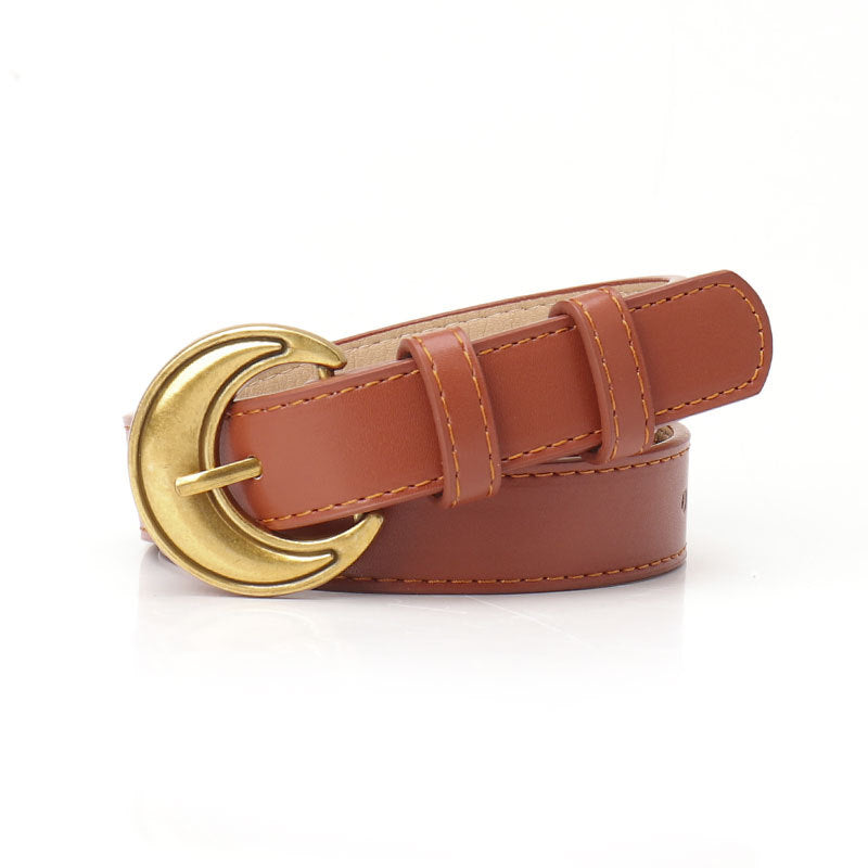 Women's Crescent Fashion Commuter Style Ancient Gold Belts