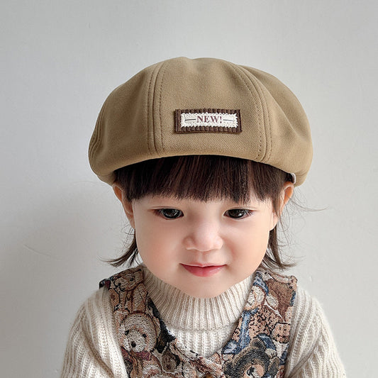 Children's Style Beret Classic Leather Boys Pumpkin Hat Painter Kids' Headwear