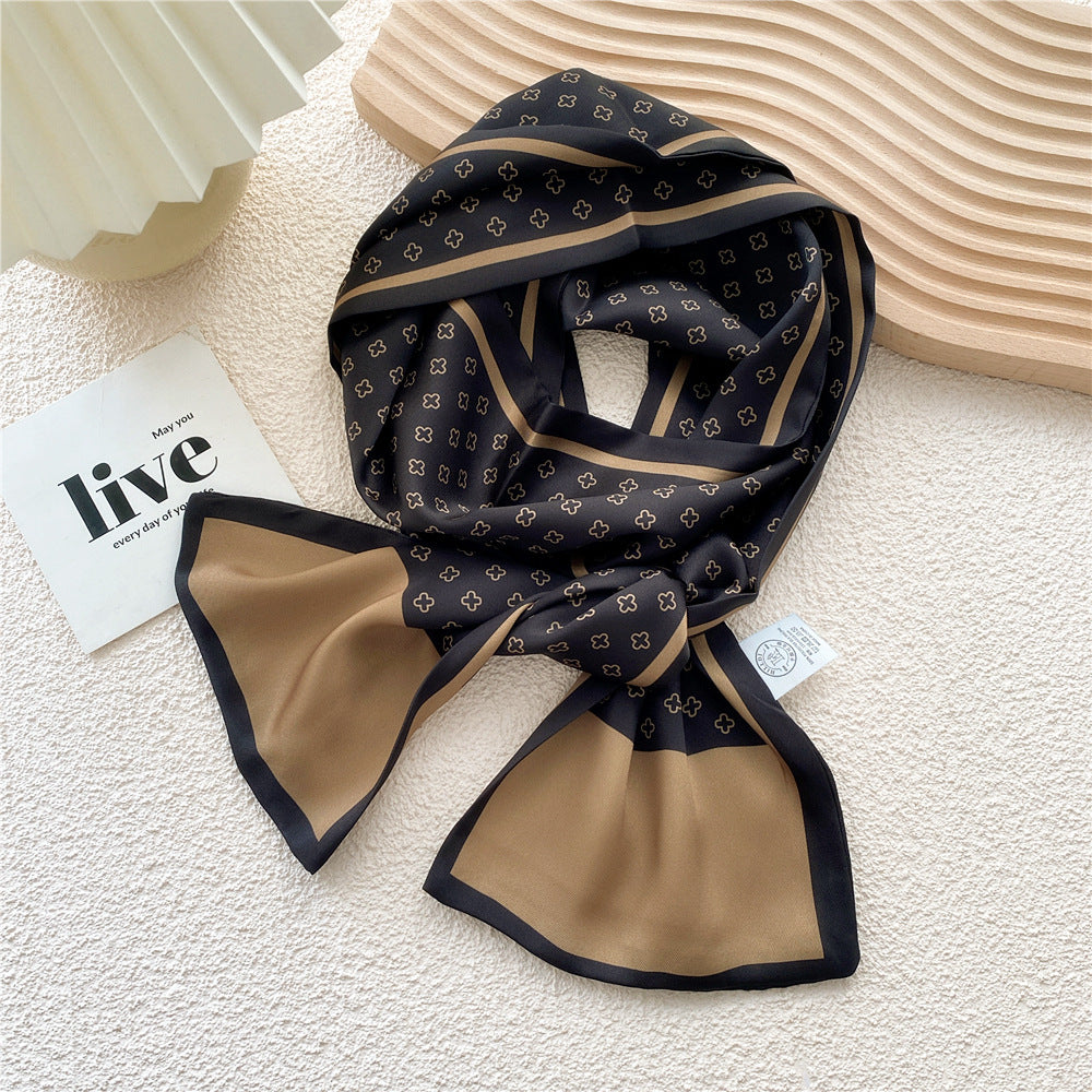 Women's Long Versatile Thin Decorative Ribbon Double-sided Scarfs