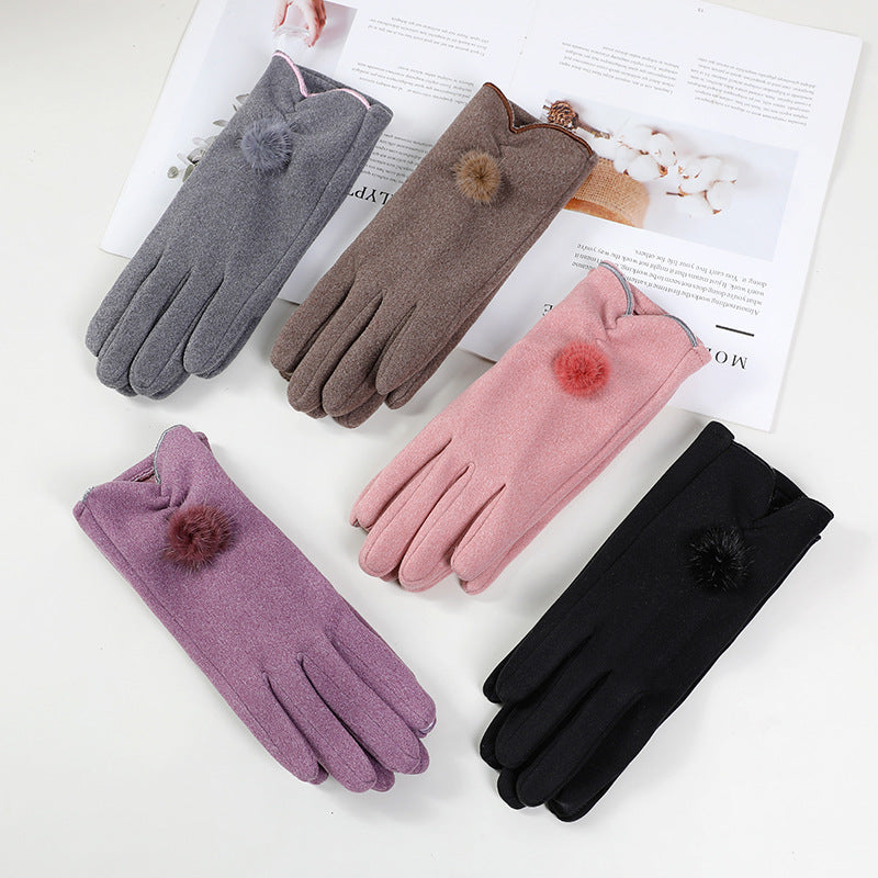 Women's Cycling Driving Touch Screen Fleece-lined Windproof Gloves