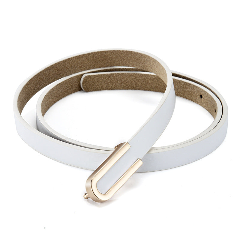 Women's Snap Button Simple Thin Female Ornament Belts