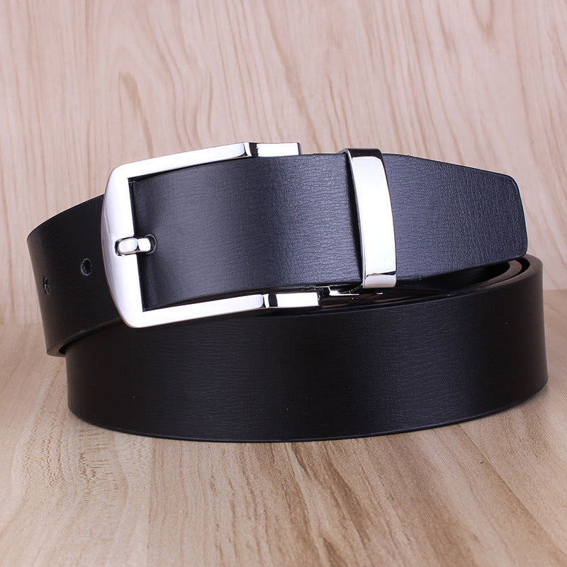 Men's Rotating Buckle Cowhide Pin Casual Double-sided Belts