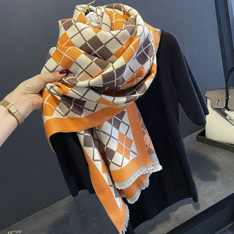 Women's High-grade Sunflower Pattern Artificial Cashmere Warm Scarfs