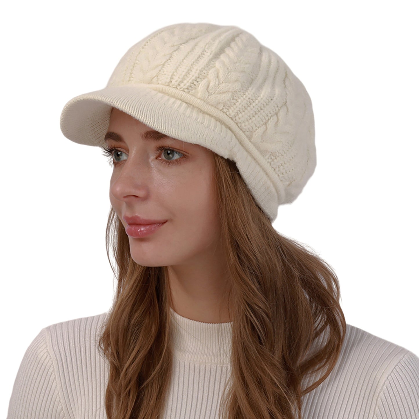 Women's Thick Wool Twisted Peaked Fashionable Warm Beret Hats & Caps