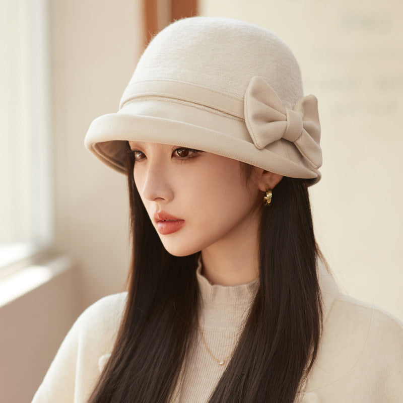 Women's Woolen Fisherman Hat Korean Fashion Elegant Warm Bucket Temperament Hats & Caps